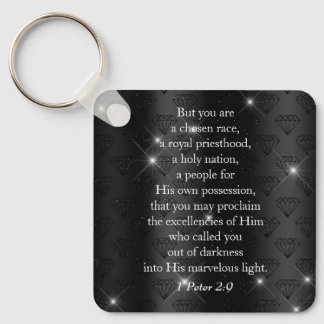 Elegant Royal Priesthood Bible Verse Key Ring