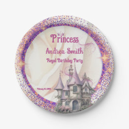 Elegant Royal Princess Birthday Party Celebration  Paper Plate