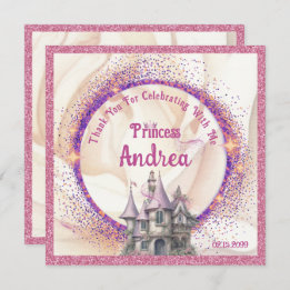 Elegant Royal Princess Birthday Party | Fairy Tale Thank You Card