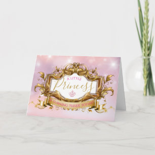 Elegant Royal Princess Pink & Gold Birthday Card