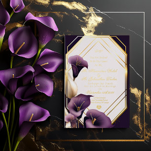 Elegant Royal Purple and Gold Calla Lily Wedding 