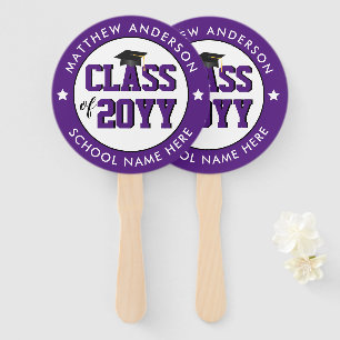 Elegant Royal Purple Class of 2023 Graduation Hand Fan