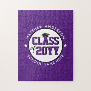 Elegant Royal Purple Class of 2023 Graduation Jigsaw Puzzle