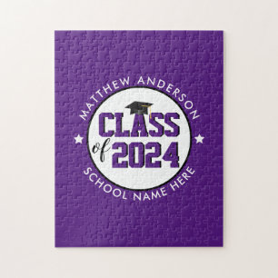 Elegant Royal Purple Class of 2023 Graduation Jigsaw Puzzle
