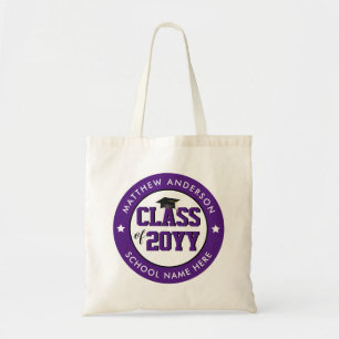 Elegant Royal Purple Class of 2023 Graduation Tote Bag