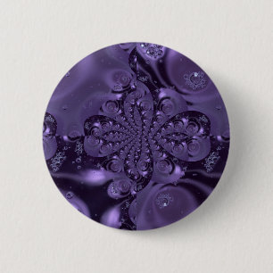 Elegant Royal Purple Liquid Sparkle 6 Cm Round Badge