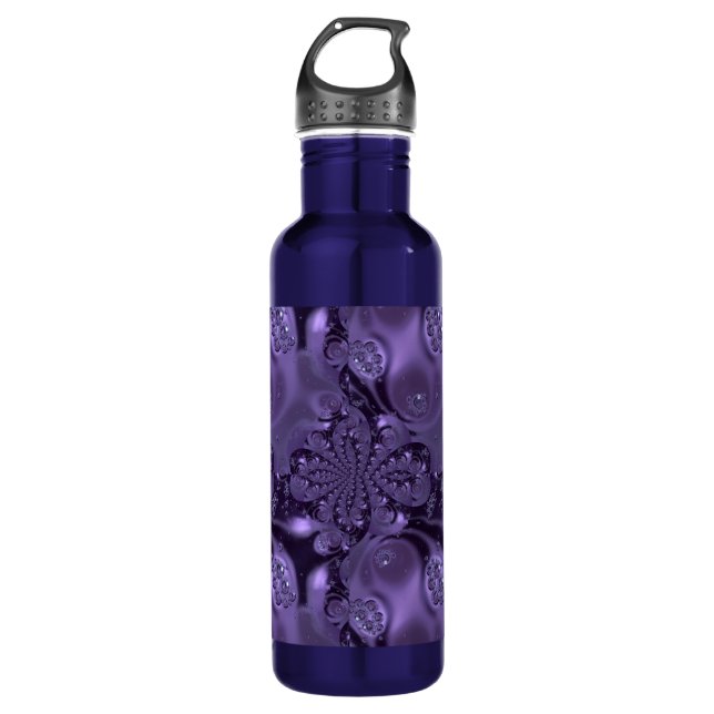 Elegant Royal Purple Liquid Sparkle 710 Ml Water Bottle (Front)