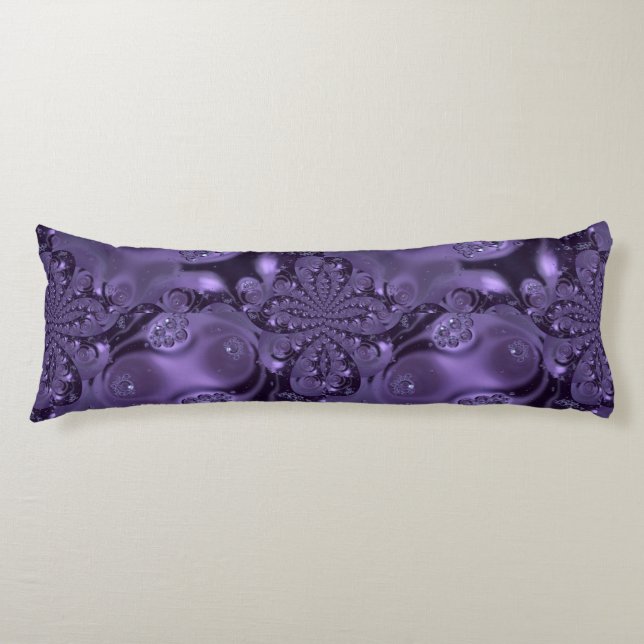 Elegant Royal Purple Liquid Sparkle Body Cushion (Front)
