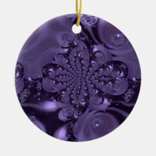 Elegant Royal Purple Liquid Sparkle Ceramic Tree Decoration