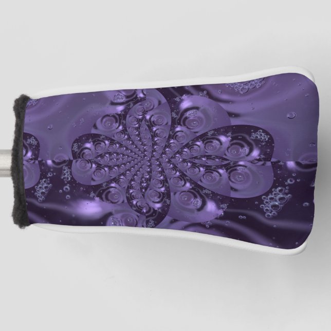 Elegant Royal Purple Liquid Sparkle Golf Head Cover (Front)