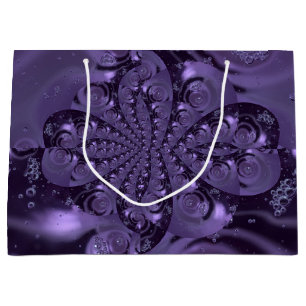 Elegant Royal Purple Liquid Sparkle Large Gift Bag