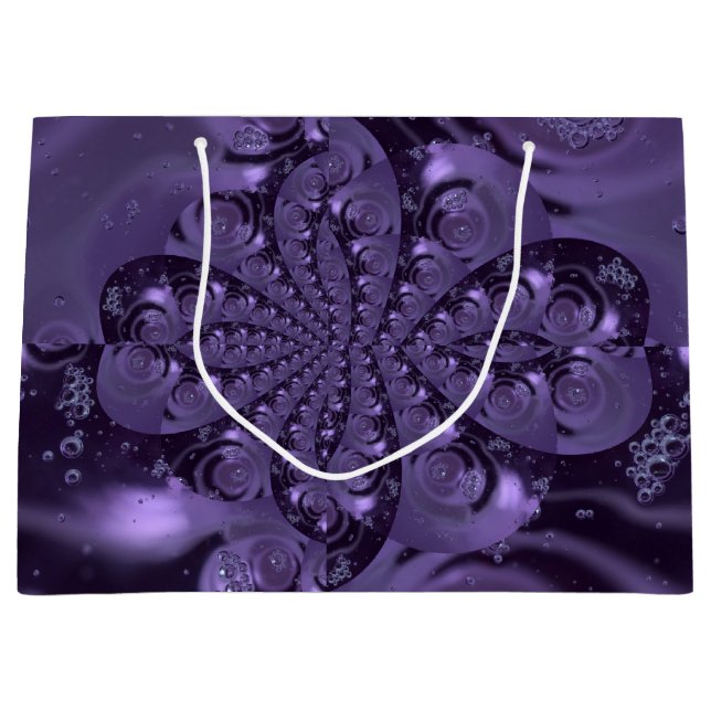 Elegant Royal Purple Liquid Sparkle Large Gift Bag (Front)