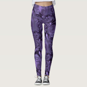 Elegant Royal Purple Liquid Sparkle Leggings