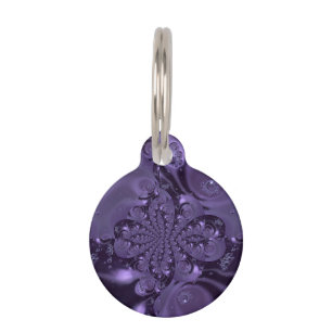 Elegant Royal Purple Liquid Sparkle Pet Tag