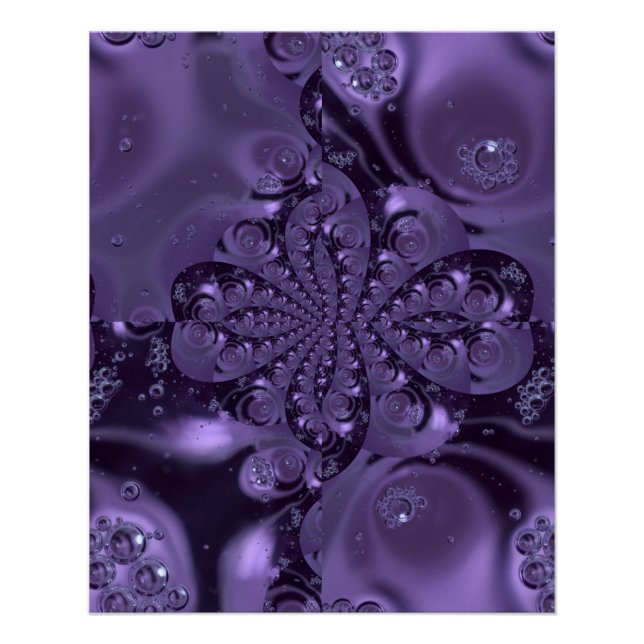 Elegant Royal Purple Liquid Sparkle Poster (Front)
