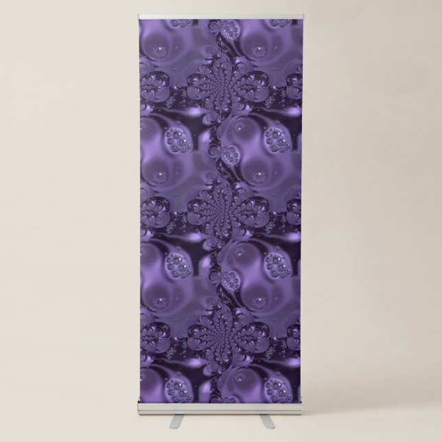 Elegant Royal Purple Liquid Sparkle Retractable Banner (Front)