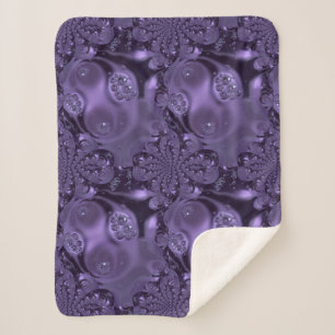 Elegant Royal Purple Liquid Sparkle Sherpa Blanket