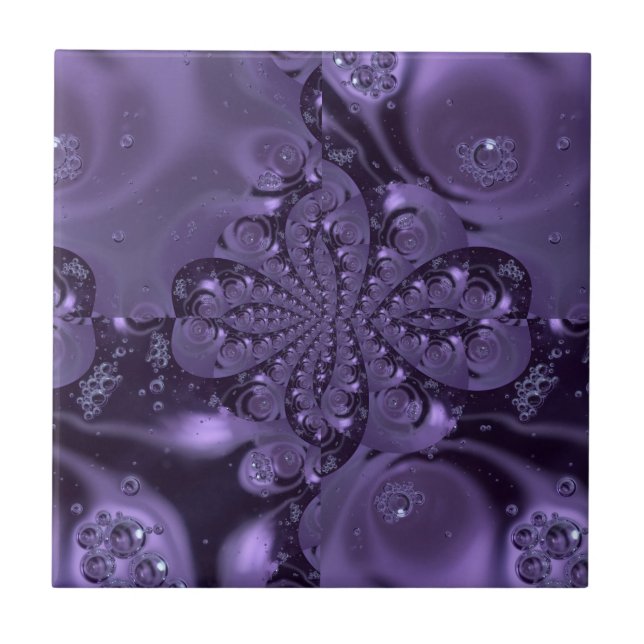 Elegant Royal Purple Liquid Sparkle Tile (Front)