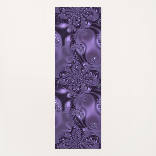 Elegant Royal Purple Liquid Sparkle Yoga Mat (Front)