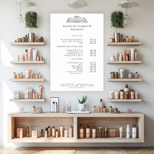 Elegant, royal, white price list poster