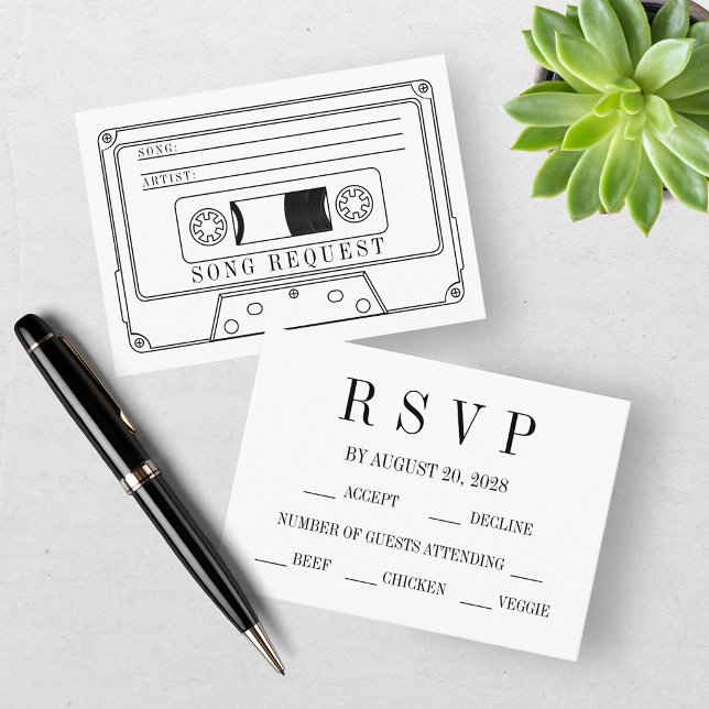 Elegant RSVP and Song Request Wedding Enclosure Card (Creator Uploaded)