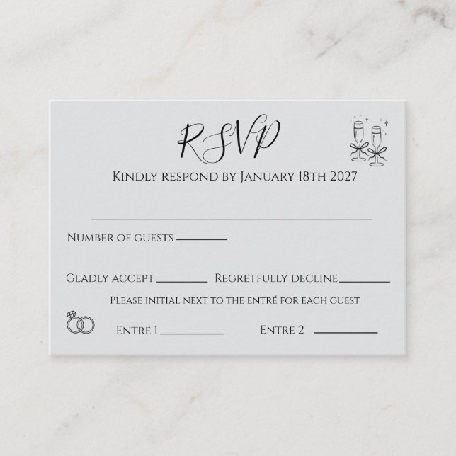 elegant rsvp card (Front)
