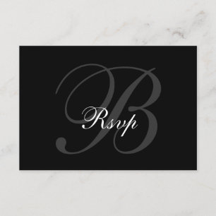 Elegant RSVP Card for Weddings Black Grey