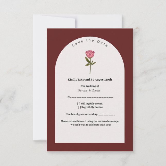 Elegant RSVP Card – Formal Wedding Response Insert (Front)