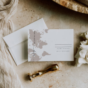 Elegant RSVP Card - World Map