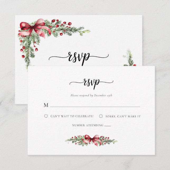Elegant RSVP Christmas Card (Front/Back)