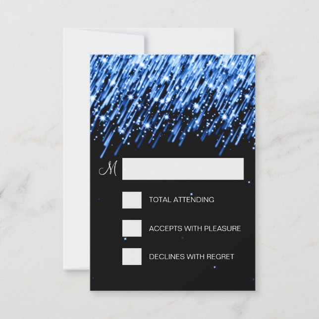 Elegant RSVP Falling Stars Blue (Front)