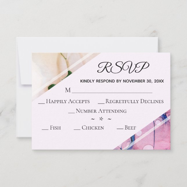 *~* Elegant RSVP Modern Watercolor Wedding (Front)