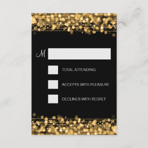Elegant RSVP Party Sparkles Gold