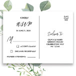 Elegant RSVP Postcard | Black White<br><div class="desc">Elegant modern black and white RSVP postcard. Personalise with your custom details.</div>