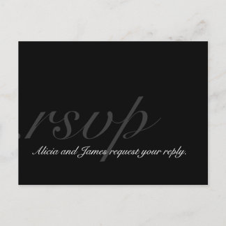 Elegant RSVP Postcard Wedding Monogram Names