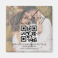 elegant rsvp qr code wedding faded photo