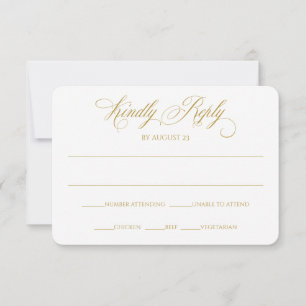 Elegant RSVP Reply Card Charlene (Gold)