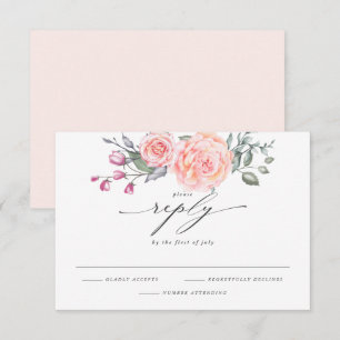 Elegant RSVP Rustic Blush Pink Roses