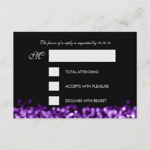 Elegant RSVP Sweet Sixteen Sparkling Lights Purple