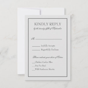 Elegant RSVP  With Two Borders And Scrip Text Card