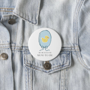 Elegant Rubber Ducky Personalised Baby Shower 7.5 Cm Round Badge