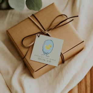 Elegant Rubber Ducky Ribbon Baby Shower Favour Tags