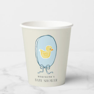 Elegant Rubber Ducky Ribbon Baby Shower Paper Cups