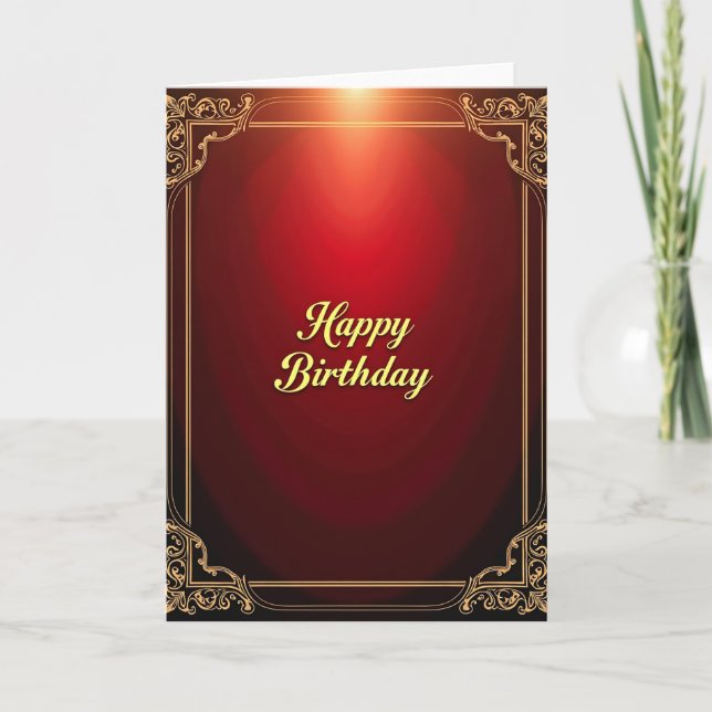 Elegant Ruby Birthday Card (Front)