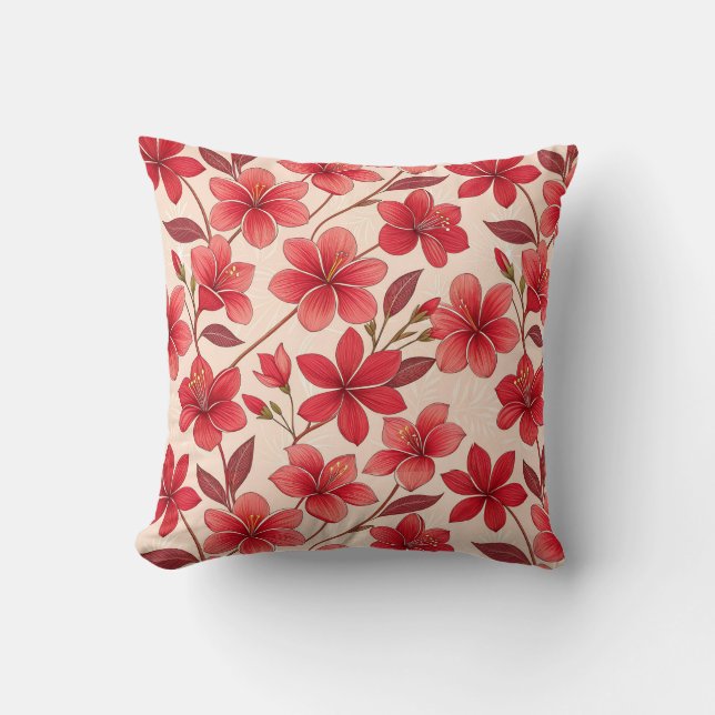 Elegant Ruby Bloom  Cushion (Front)