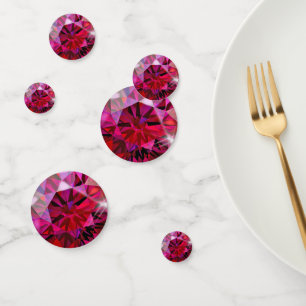 Elegant Ruby Gemstone Party Table Confetti