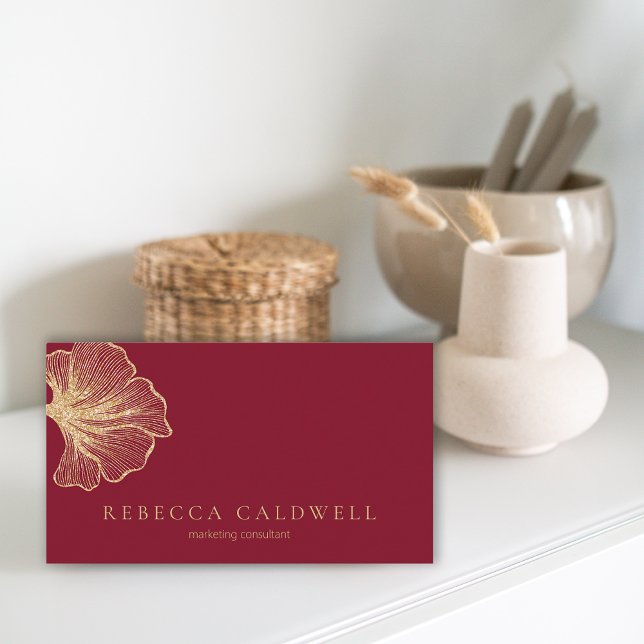 Elegant Ruby Red Floral QR Code Business Card (Elegant Ruby Red Floral QR Code Business Card)