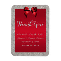 Elegant Ruby Red, Silver Glitter Wedding