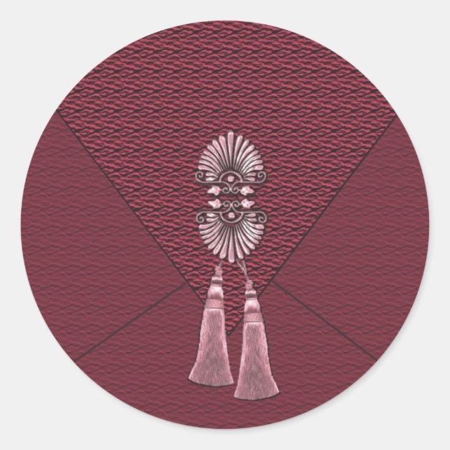 Elegant Ruby Red Tassel Stickers (Front)