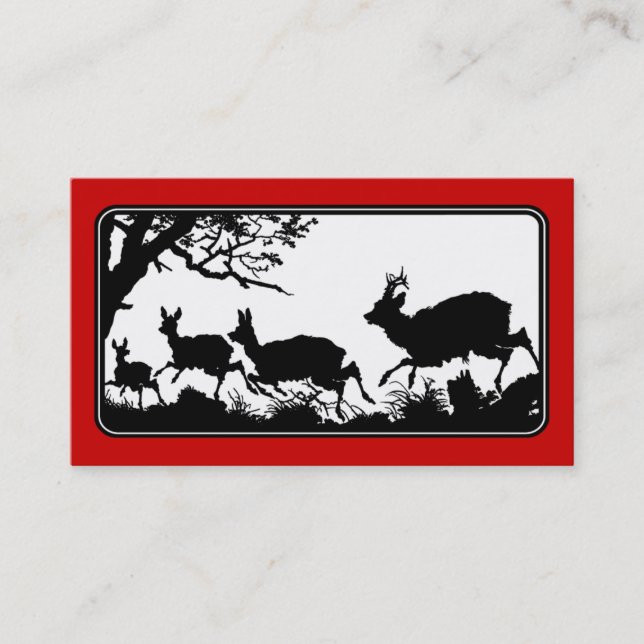 Elegant Running Deer Antique German Style Business Card (Front)